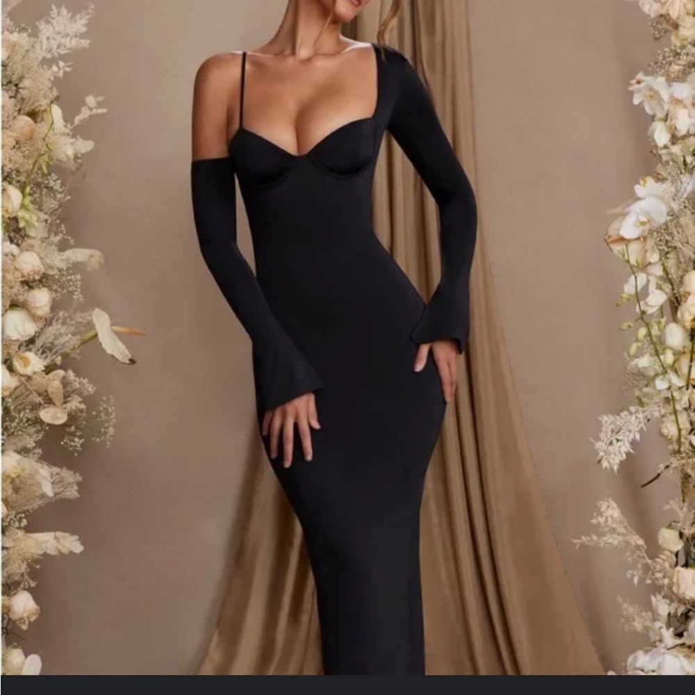 Oh Polly Elegant Black Long Sleeve Dress Size 0